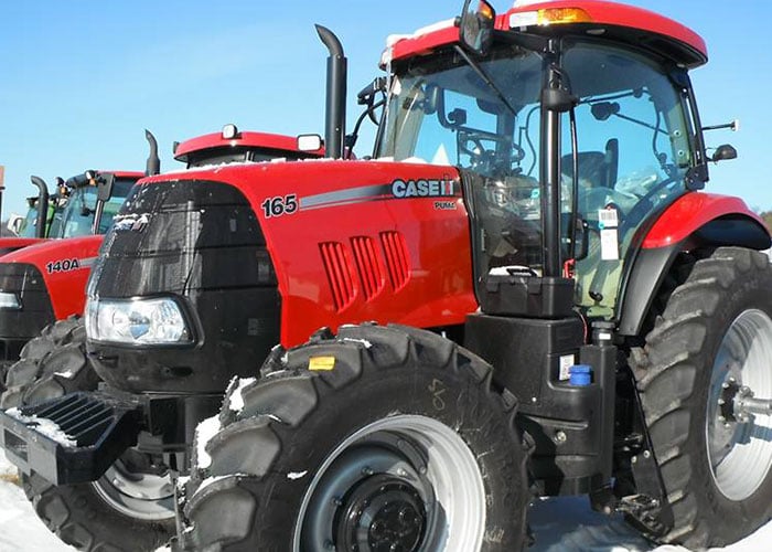 Close up view of Case IH tractor